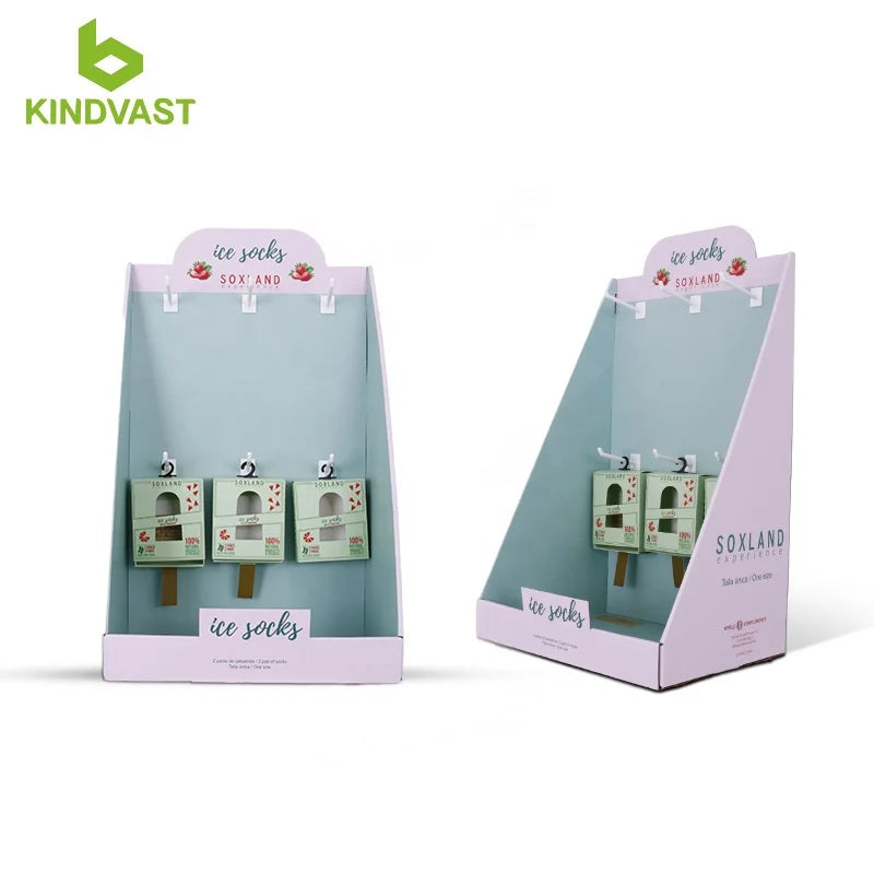 Custom Retail Cardboard Counter Top Hook Display Unit Gift Counter Display Box
