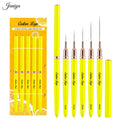 New Fluorescent Yellow Liner Nail Brushes Metal Handle Nylon Liner Pen Size 5/7/9/11/15/20/25mm Liner Art Brush