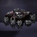 Fashion Stainless Steel Gothic Jewelry Vintage Punk  Butterfly Mushroom Heart Shape  Skull Unique Gothic Ring Women Mix Lot