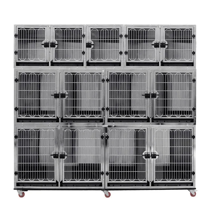 Stainless Steel Pet Cage Dog Cage Rugged Combination Cage