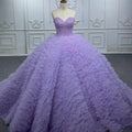 Elegant Backless Crepe Yarn Sweetheart Purple Ball Gown Sleeveless Quinceanera Dress Jancember 6565-1