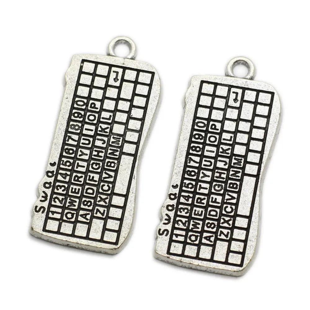 Creative Earring Pendant Computer Keyboard Alloy Charm for DIY Handmade Earring Pendant Promotion Gift Jewelry Keychain Making