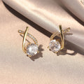 Factory Wholesale Price Brass Plated 14K Gold Stud Earring Tiny Zircon Earrings for Women