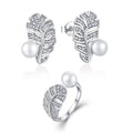 YH JEWELLERY Fine Jewelry Fashion Design Single Freshwater Pearl Earrings Ring Sterling Silver Jewelry Set