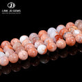 JD GEMS Semi Precious Gemstone 6/8/10mm Natural Pink Agate Stone Round Loose Spacer Beads for Jewelry Making