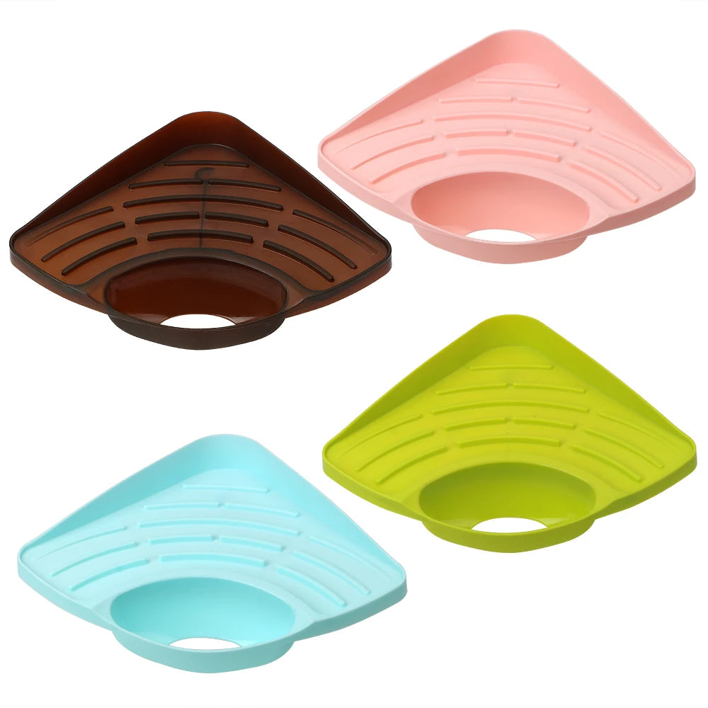 Shelf  Sink Sponge Stand with Sucker Kitchen Accessory Kitchen Organizer Storage Racks Triangular Sink Rack Sink Soap
