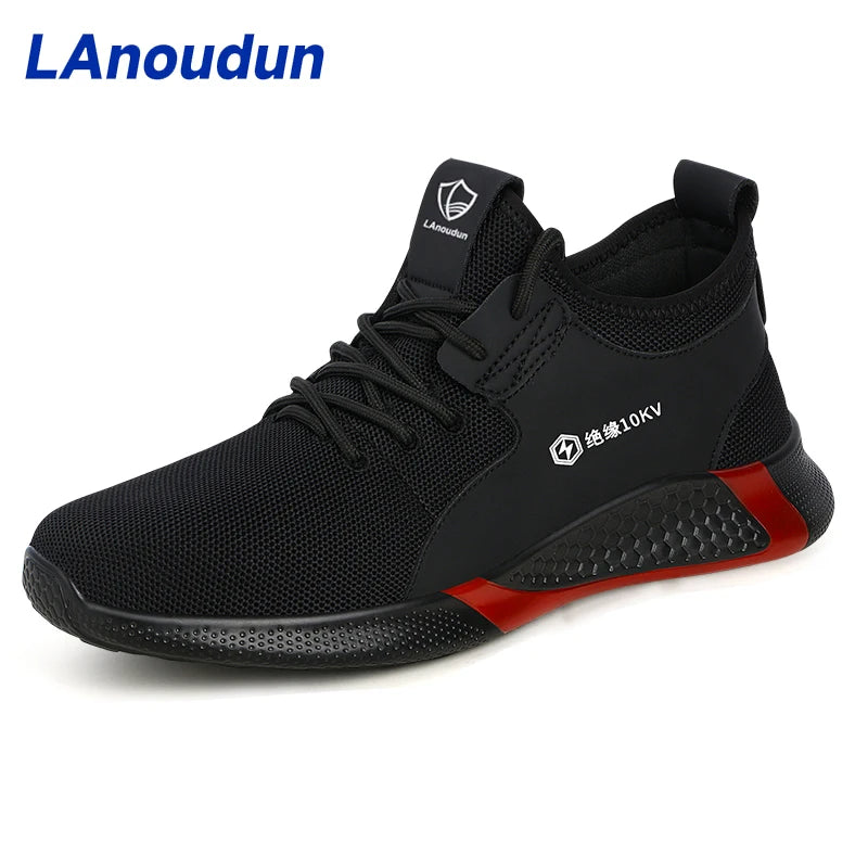 LAoutun Lightweight 10KV Insulated Safety Work Shoes for Men Microfiber Uppers and Plastic Outsole Year-Round Foot Protection