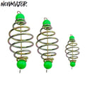 NEWMAJOR Luminous Beads Swivel Bait Steel Fishing Tools with Spring Feeder Snaps Type Swivel Snap Hook Fishing Accessories