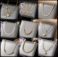 Wholesale Fashion Chain 18K Gold Plated Butterfly love Heart Pendant Jewelry Designs Stainless Steel Necklace