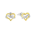 Custom 925 Sterling Silver Infinity Heart Earrings European Style Lovers Pattern Romantic Engagement Wedding Earrings