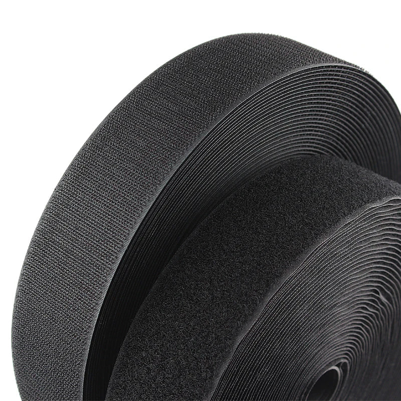 Low MOQ Nylon Back Adhesive Industrial Strength Black Fabric Sew on Hook Loop Tape Garment Accessories