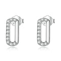 Mini Paperclip Stud Earrings 925 Sterling Silver Geometry Plated Platinum Earrings for Women Luxury Silver Jewelry SCE1330