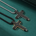 Christian Simple Cross Bible Text Men's Pendant Street Trend Men's  Women's Pendant Necklace