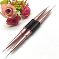 Dual-ended Super Long Nail Brush Professional Nail Tech Liner Work Brush Pen Black Metal Handle Liner Brush Nail Art Drawing