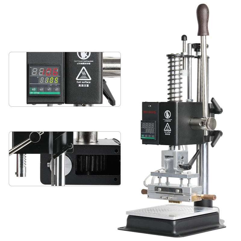 Mini Digital Hot Foil Stamping Machine Leather Logo Embossed Heat Press Machine 10*13cm Logo Hot Stamping Machine for Leather