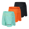 Quick-Dry Double Layer Marathon Race Shorts with Storage Waistband Casual Solid Pattern Digital Printing