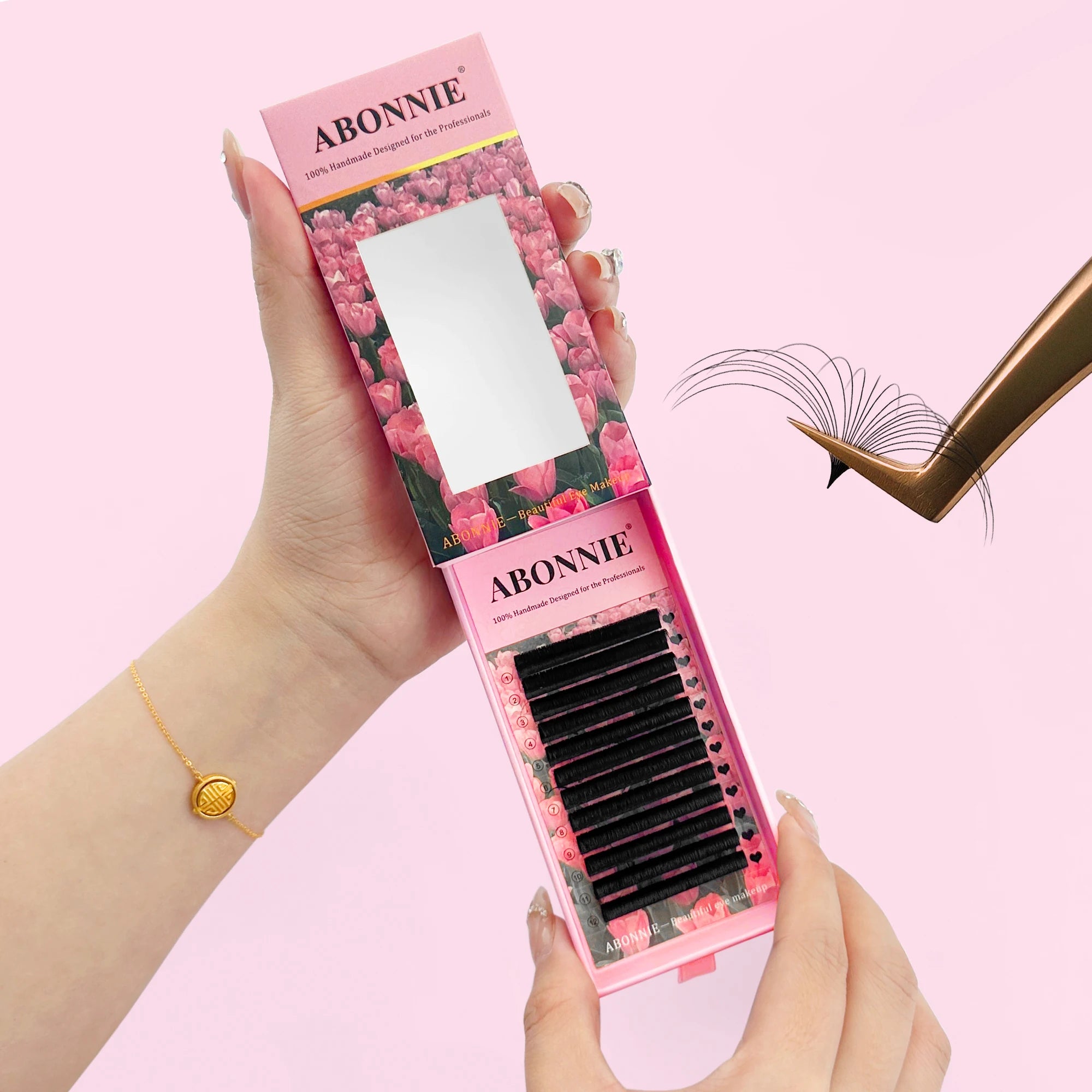 Abonnie Matte Dark Volume Lash Trays 0.03 0.05 0.07mm Velvet Lash Extensions 5-25mm Cashmere Lash Extensions