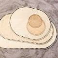 Custom Manufacturing Wooden Basket Bottoms Crochet Basket Rounded Plywood Wood Base for Crochet Basket