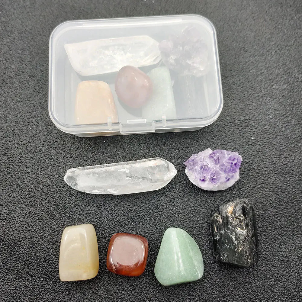 Wholesale Healing Semi-precious Raw Stone Sets Chakra Irregular Gemstones Crystals Crafts