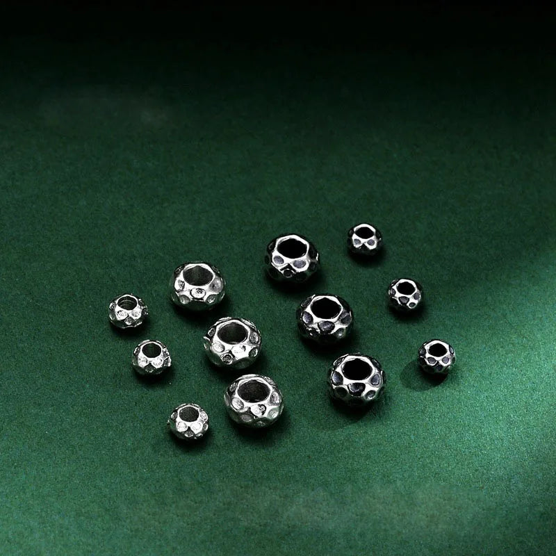 3mm 4mm 5.5mm Popular Bead Accessories Wholesale 925 Sterling Silver Black Wheel Spacers Beaded for Jewelry Making