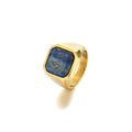 Custom Man Ring Jewelry Natural Stone Tiger Eye Lapis Lazuli Ring Personalized Stainless Steel Gold Ring
