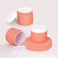 Luxury Pink Peach White Empty PET Plastic Double Wall Face Cream Container 50g 100g 200g 250g 500g PCR Cosmetic Jars With Lids