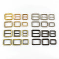 Meetee Ribbon Alloy Adjusting Clasp Bag Hardware Accessories Die-casting Square Three Sliding Buckle
