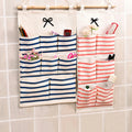 New Fashion Square Storage Hanging Bag Wall Hanging Multi-layer Finishing Wall Hanging Cotton Linen Hanging Pocket Storage Bag