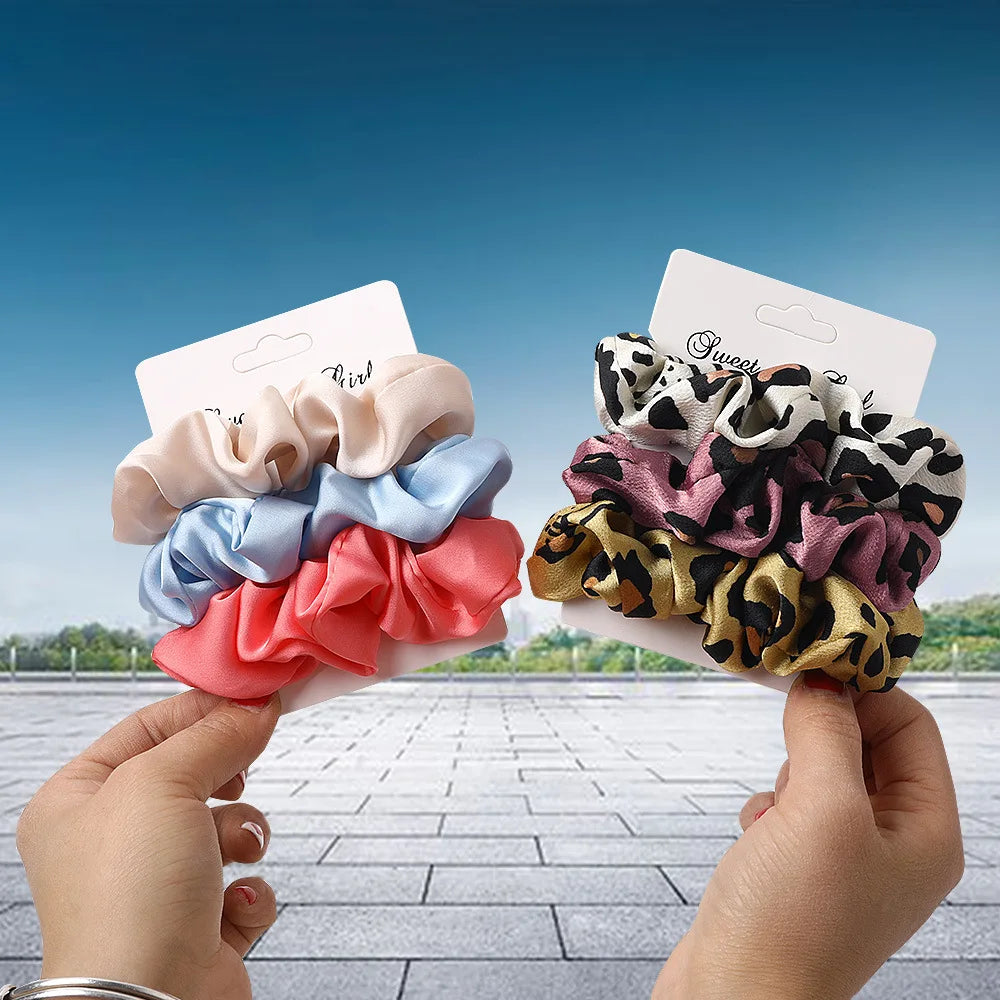 Swiyi Velvet Satin Hair Scrunchies Set-Silk Elastic Hair Bands & Ponytail Holder Accessories for Women & Girls