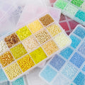 Hot Sale 15 Grids Spring Colors Mixed Size Seed Bead Sets with Tools for Mini Glass Seed Bead Kit