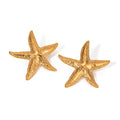 ERESI Custom Stainless Steel Wholesale Double Starfish Chunky Drop Earrings Star Dangle Drop Starfish Stud Earrings Jewelry