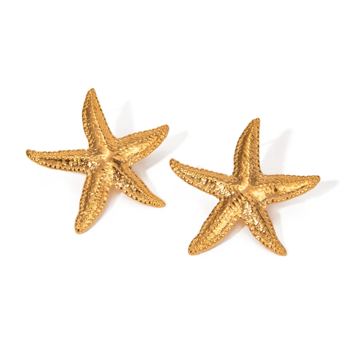 ERESI Custom Stainless Steel Wholesale Double Starfish Chunky Drop Earrings Star Dangle Drop Starfish Stud Earrings Jewelry