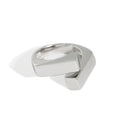Simple Crossed Overlap S925 Sterling Silver Ring Glossy Statement Thick Finger Rings for Women Fine Jewelry