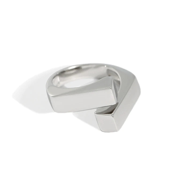 Simple Crossed Overlap S925 Sterling Silver Ring Glossy Statement Thick Finger Rings for Women Fine Jewelry