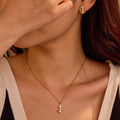 Fashion Earring Trendy Anchor Cross Stud Earring Women 18k Gold Plated Diamond Necklace Christian Jewelry Set Wholesale