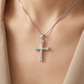 Wholesale Charm Pendant Jewelry Rhodium Plated Cubic Zirconia Cross Christian God 925 Sterling Silver Fine Jewelry Unisex