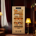Luxury Gold Metal Door Natural Cedar Wood Electric Cigar Humidor Cabinet Smart Cigar Refrigerator