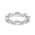 Luxury Jewelry 925 Sterling Silver Engagement 5A Cubic Zirconia Wave Shape Finger Rings for Women