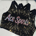 Custom Sexy Girl Cheerleader Costume Hot Spandex Child Uniforms with Rhinestone Printed Techniques Sublimation Set