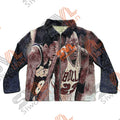 Autumn High Street Basketball Character Heavyweight Jacquard Tapestri Jacket Coat Zip up Oversized Tapestry Men's Jacket