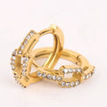 Luxury Party Jewelry Dropship Stainless Steel Pave CZ Cubic Zirconia Gold Trendy Huggie Curb Lock Hoop Earring