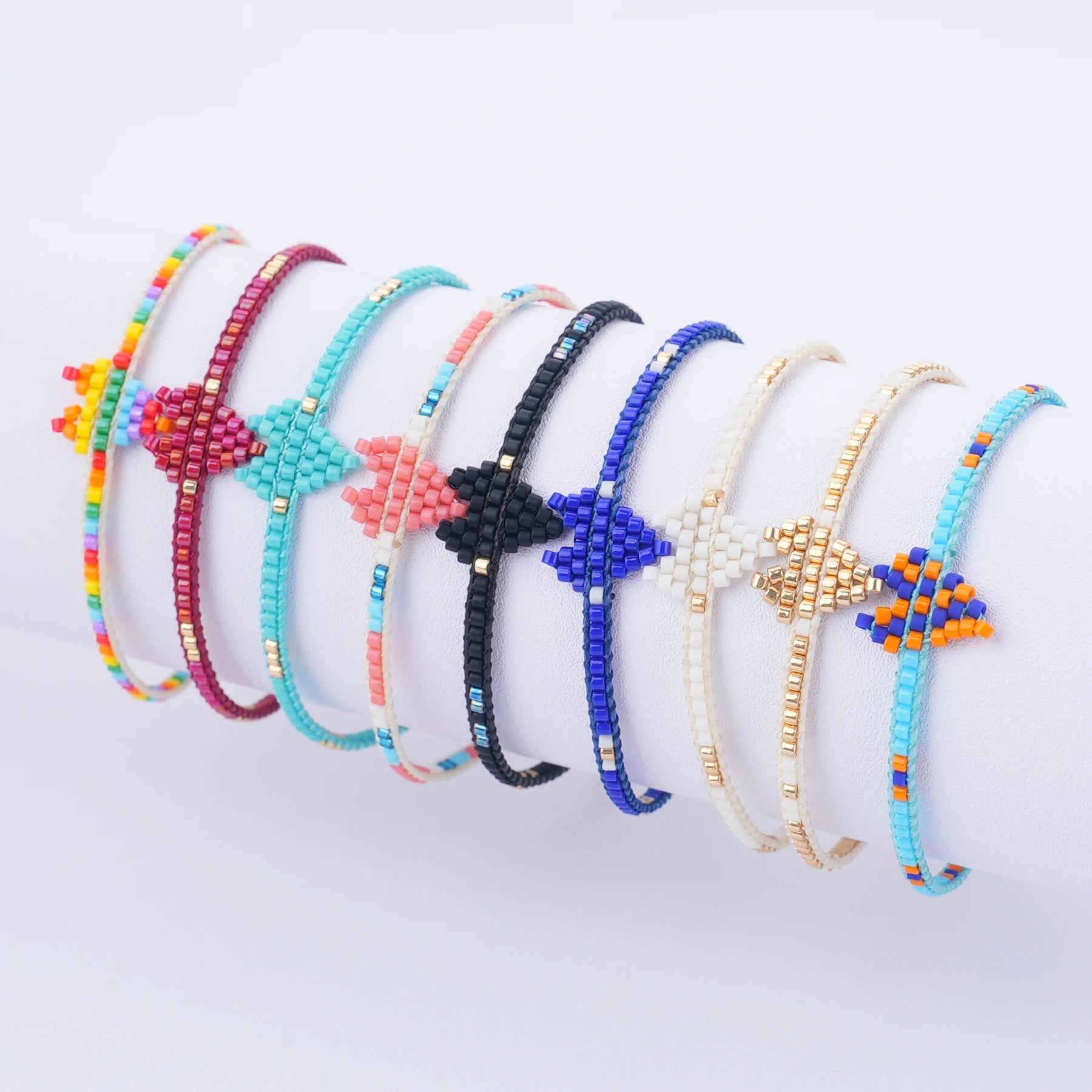 Summer Mexican Coloful Hand Made Jewelry Miyuki Heart Bracelet & Necklace Seed Bead Heart Jewelry Set