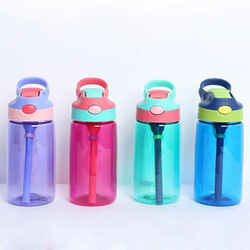 Plastic Drink Bottle Straw Cup School Sports Water Bottle Tritan Clear Plastic 500ml Bpa Free Children for Kids PC Minimalist