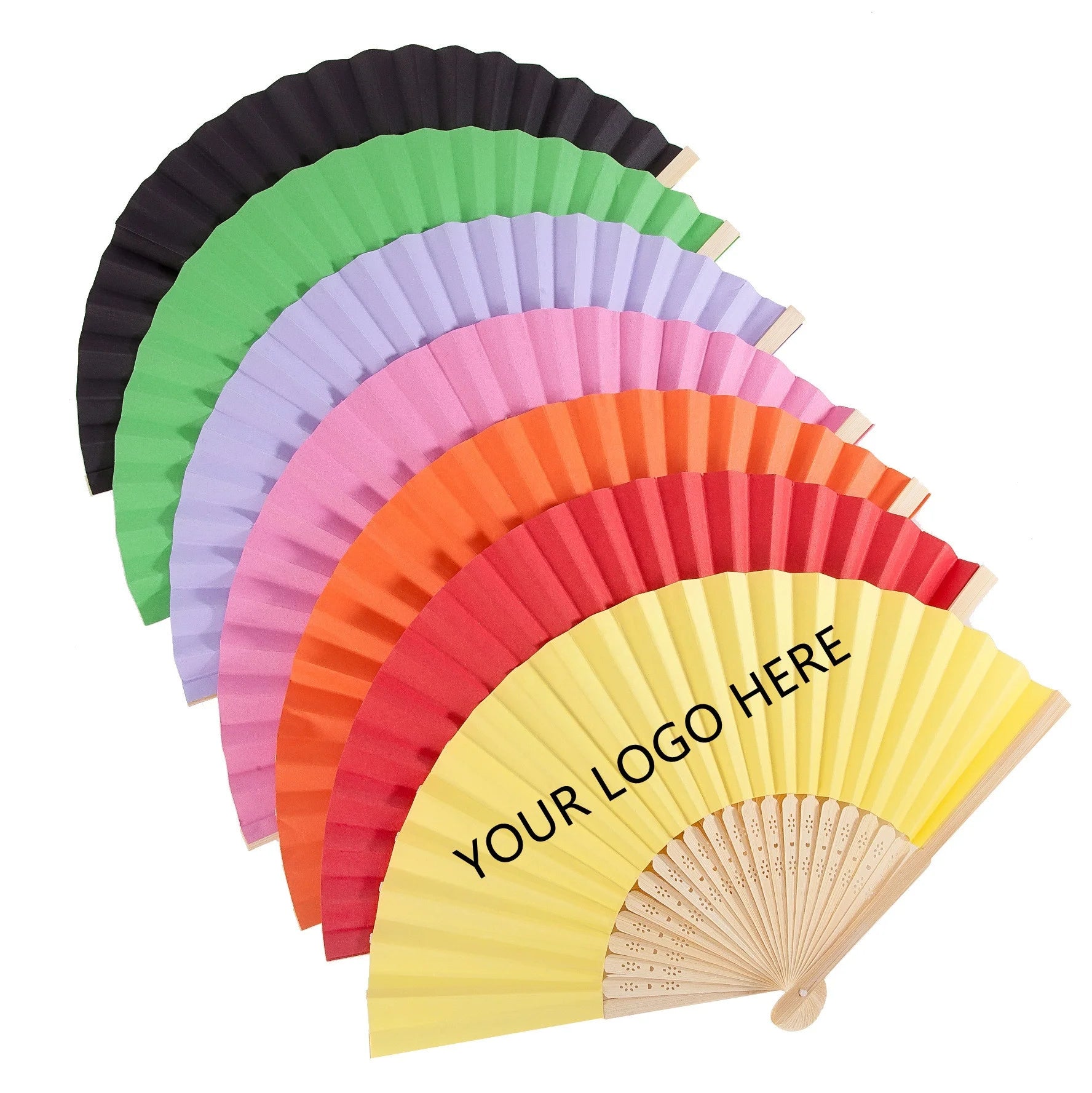 Custom Personalized Folding Hand Fan Eco-Friendly Chinese Bamboo Crafts with Carved Silk Fabric Features Custom LOGO