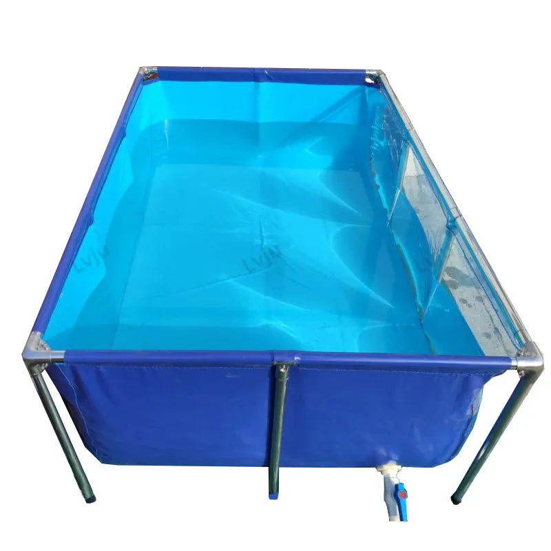 Lvju Stainless Steel Koi Fish Pond 264 Gallon Tank 1000 Liter 150*100*70cm 4.9'*3.3'*2.3 Decor Turtle Marine Aquarium Fish Tank