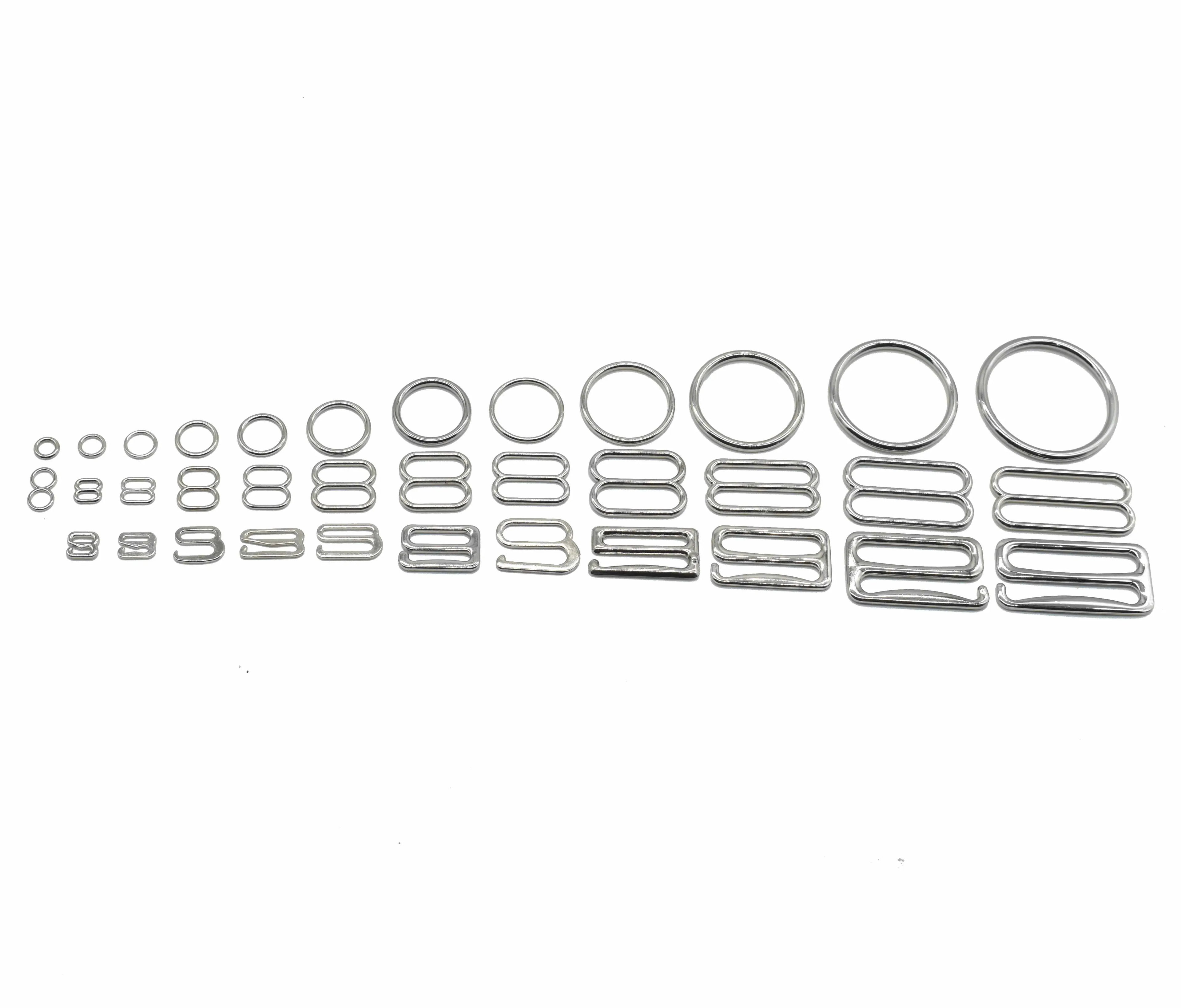Eco-friendly OEM High Quality Metal Bikini  Swimwear Bra Clip Rings Sliders Hooks Bra Strap Hooks for Garment Accessories