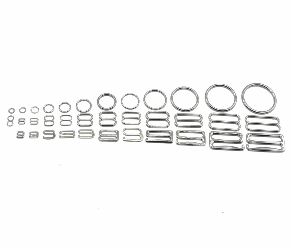 Eco-friendly OEM High Quality Metal Bikini  Swimwear Bra Clip Rings Sliders Hooks Bra Strap Hooks for Garment Accessories