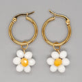 Handmade European Fashion Big Earrings Flower Seed Beads Earrings for Woman Customized