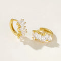 Nagosa Luxury Jewelry 925 Sterling Silver 18k Gold Vermeil Baguette Cubic Zirconia Stacked Hoop Earring