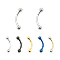 16G Surgical Steel Externally Threaded Eyebrow Curved Barbell Banana Piercings Ear Lip Ring Helix Piercing Jewelry